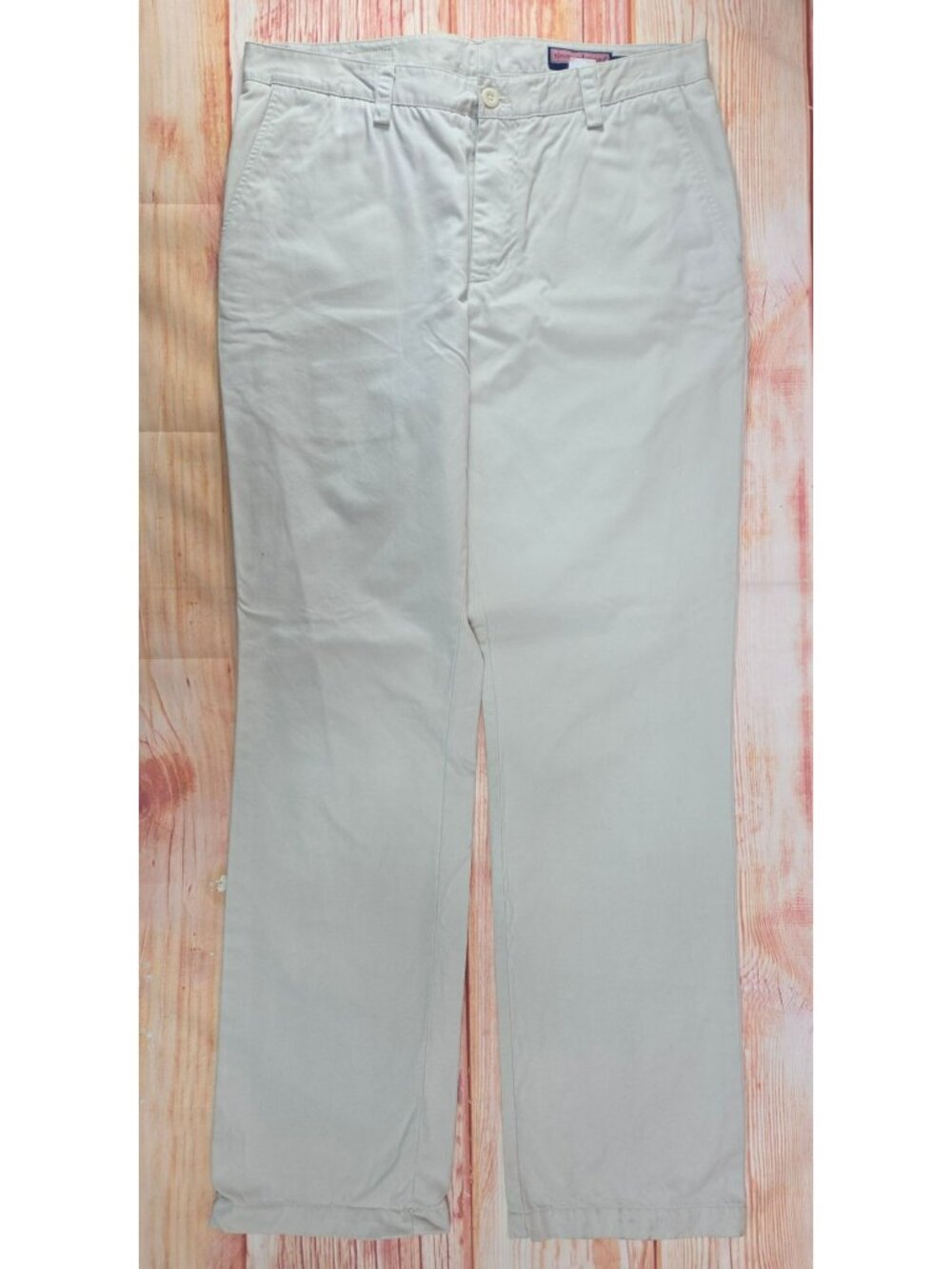 Vineyard Vines Mens Khaki Pants 36x34 100% Cotton Flat Front